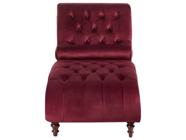 Sjeselong rød fløyel Chesterfield Buttoned Moderne stue sjeselong treben