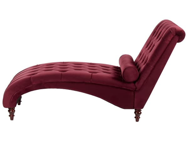 Sjeselong rød fløyel Chesterfield Buttoned Moderne stue sjeselong treben