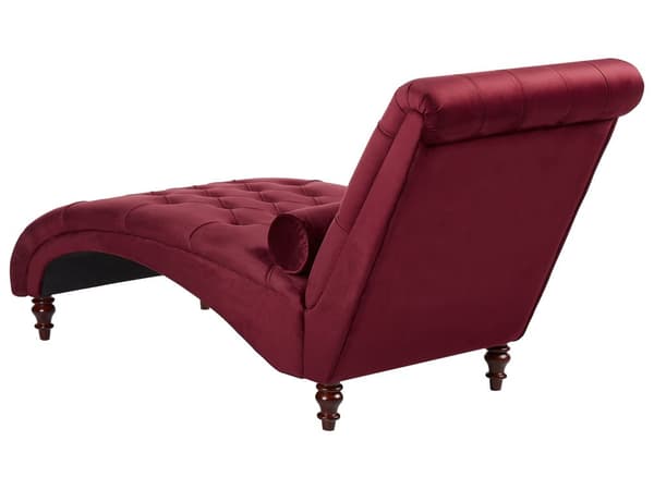 Sjeselong rød fløyel Chesterfield Buttoned Moderne stue sjeselong treben