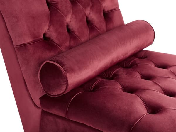 Sjeselong rød fløyel Chesterfield Buttoned Moderne stue sjeselong treben
