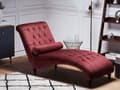Miniatyrbilde 2 av 11: Sjeselong rød fløyel Chesterfield Buttoned Moderne stue sjeselong treben
