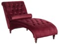 Miniatyrbilde 1 av 11: Sjeselong rød fløyel Chesterfield Buttoned Moderne stue sjeselong treben