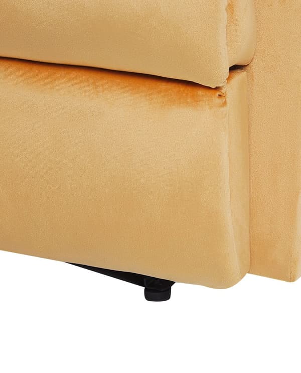 Hvilestol Gul Fløyelstrekk Manuelt Justerbar Rygg Fotstøtte Retro Design