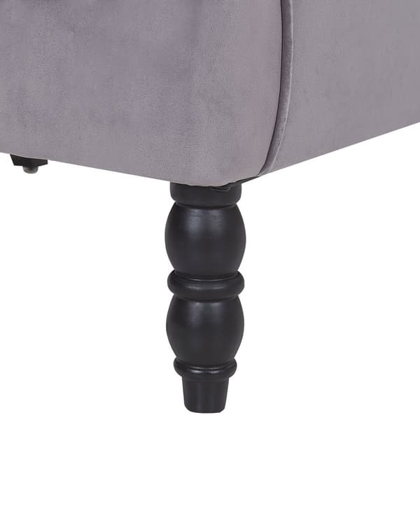 Lenestol med fotskammel Grått fløyelsstoff Treben Wingback Style