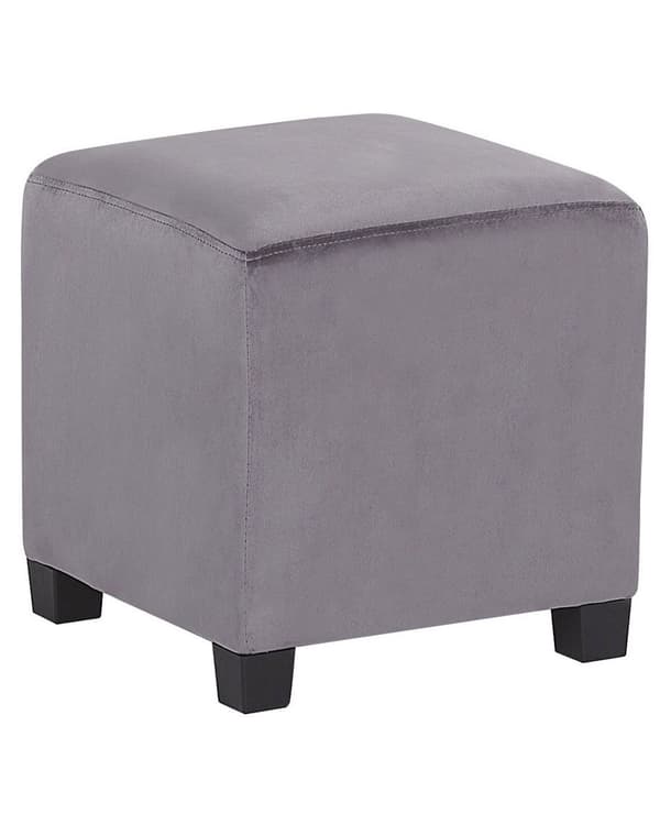 Lenestol med fotskammel Grått fløyelsstoff Treben Wingback Style