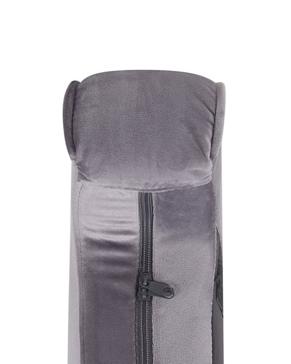 Lenestol med fotskammel Grått fløyelsstoff Treben Wingback Style