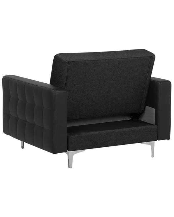 Lenestol Grafittgrå Stoff Justerbar rygg Metallben Dekorative knapper Moderne design Hvilestol Stue