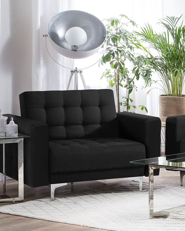 Lenestol Grafittgrå Stoff Justerbar rygg Metallben Dekorative knapper Moderne design Hvilestol Stue