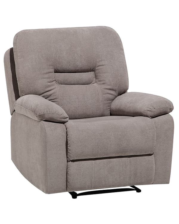 Hvilestol Taupe Beige Push-Back Manuelt Justerbar Rygg Fotstøtte