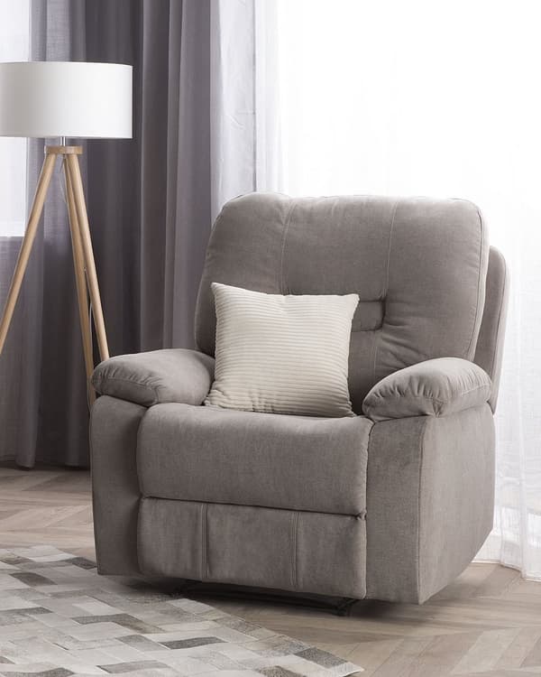 Hvilestol Taupe Beige Push-Back Manuelt Justerbar Rygg Fotstøtte