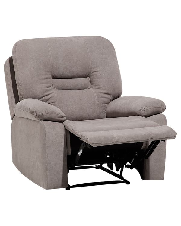Hvilestol Taupe Beige Push-Back Manuelt Justerbar Rygg Fotstøtte