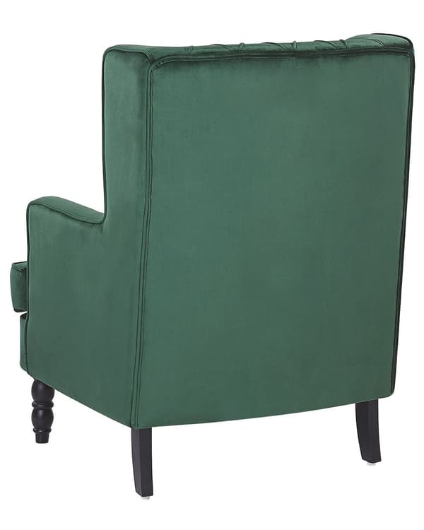 Lenestol med fotskammel Grønt fløyelsstoff Treben Wingback Stil