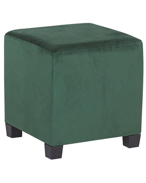 Lenestol med fotskammel Grønt fløyelsstoff Treben Wingback Stil