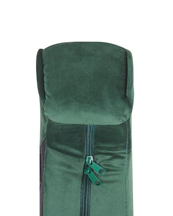 Lenestol med fotskammel Grønt fløyelsstoff Treben Wingback Stil