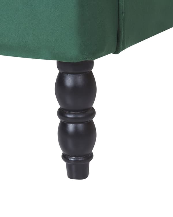 Lenestol med fotskammel Grønt fløyelsstoff Treben Wingback Stil