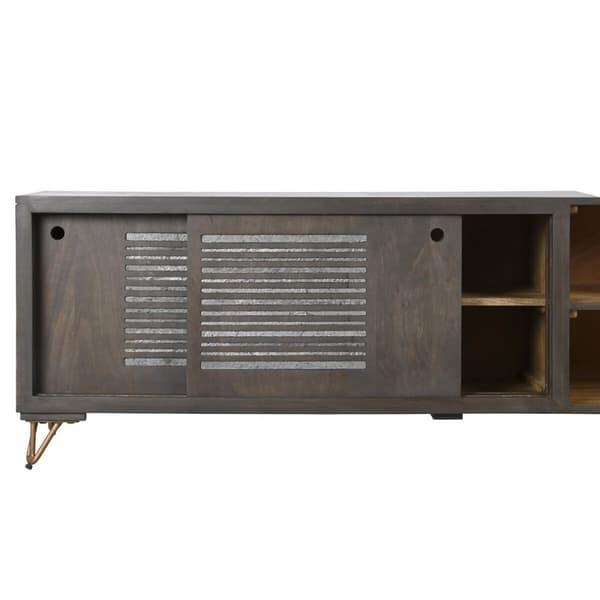 TV-kalusteet DKD Home Decor Metalli Ruskea Mangopuu 160 x 40 x 50 cm