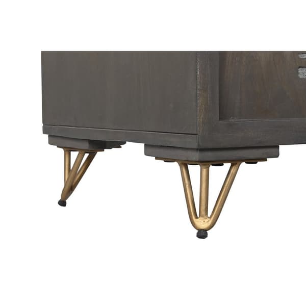 TV-kalusteet DKD Home Decor Metalli Ruskea Mangopuu 160 x 40 x 50 cm