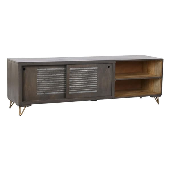 TV-kalusteet DKD Home Decor Metalli Ruskea Mangopuu 160 x 40 x 50 cm