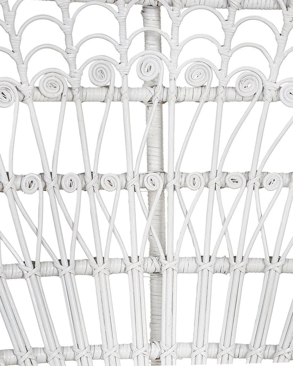 Beige Påfuglelænestol Rattan 150 x 68 cm Fletflettet Hynde til Højt Rygsæde