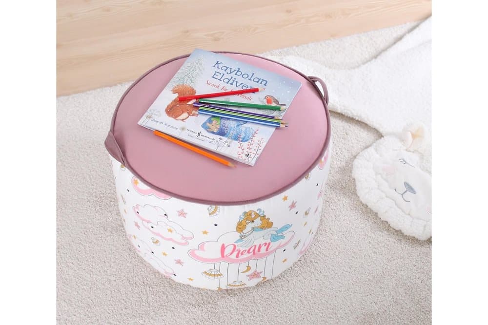 Warleston Barnsittpuff Rosa/Vit