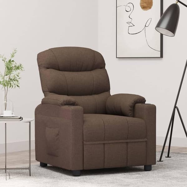 vidaXL Reclinerfåtölj brun tyg