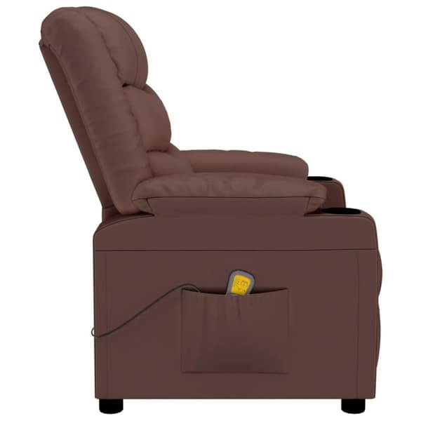vidaXL Massagefåtölj brun konstläder
