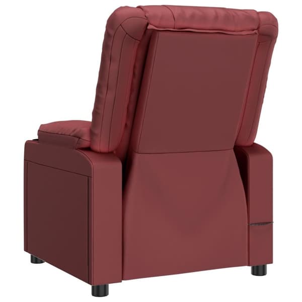 vidaXL Massagefåtölj vinröd konstläder