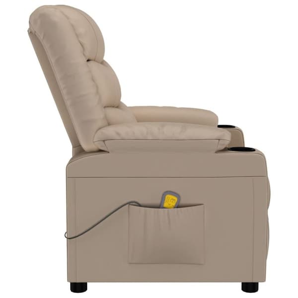 vidaXL Massagefåtölj cappuccino konstläder