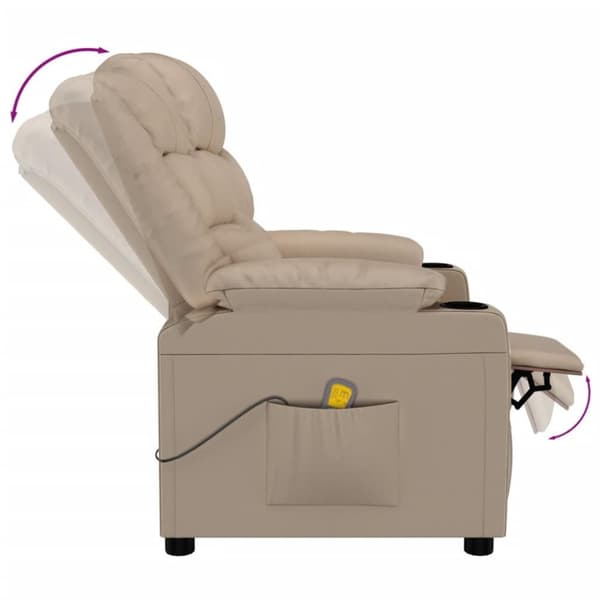 vidaXL Massagefåtölj cappuccino konstläder
