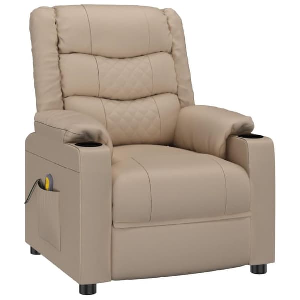 vidaXL Massagefåtölj cappuccino konstläder