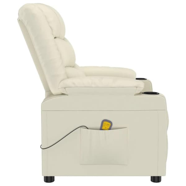 vidaXL massagestol kunstlæder cremefarvet