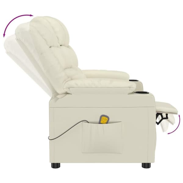 vidaXL massagestol kunstlæder cremefarvet
