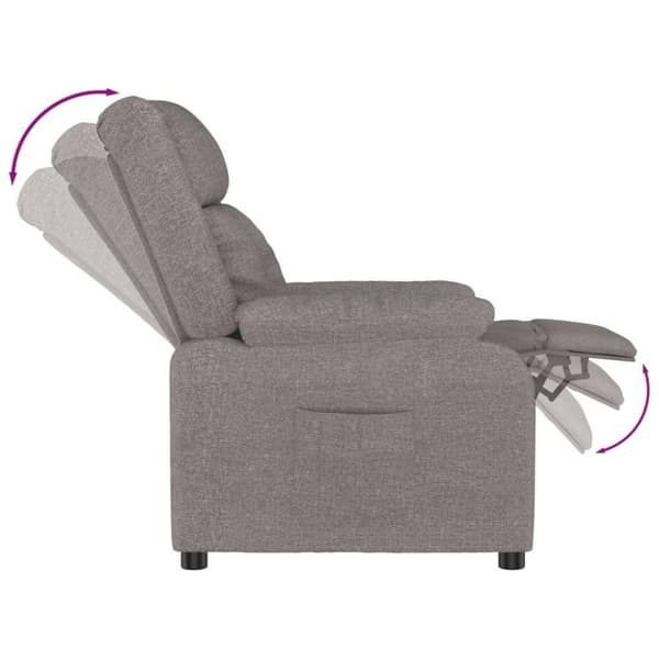 vidaXL Reclinerfåtölj taupe tyg