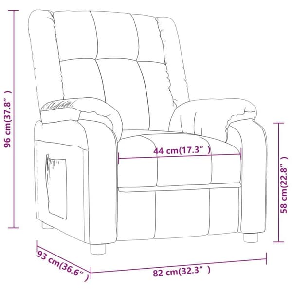 vidaXL Reclinerfåtölj brun tyg