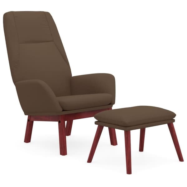 vidaXL Vilstol med fotpall taupe tyg