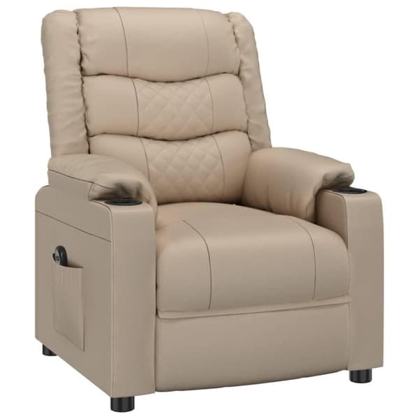 vidaXL Elektrisk reclinerfåtölj cappuccino konstläder