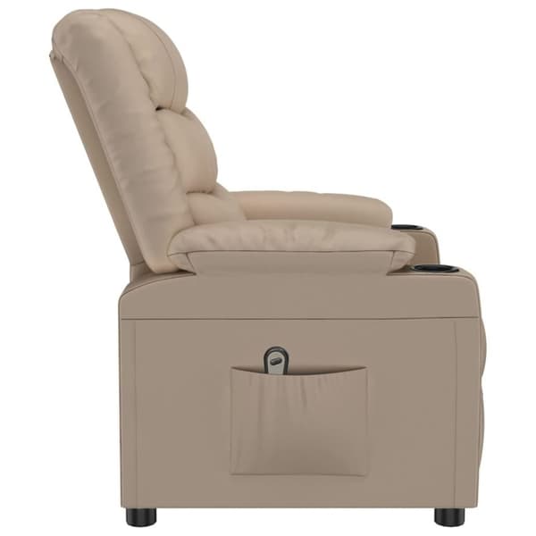 vidaXL Elektrisk reclinerfåtölj cappuccino konstläder