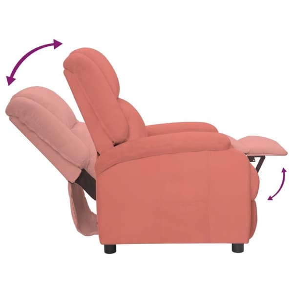 vidaXL Reclinerfåtölj rosa sammet