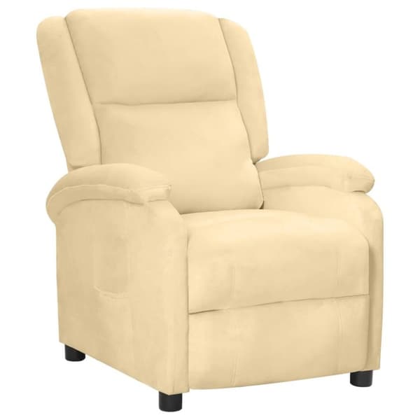 vidaXL Reclinerfåtölj gräddvit sammet
