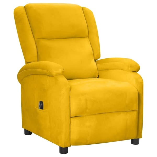 vidaXL Elektrisk Reclinerfåtölj gul sammet