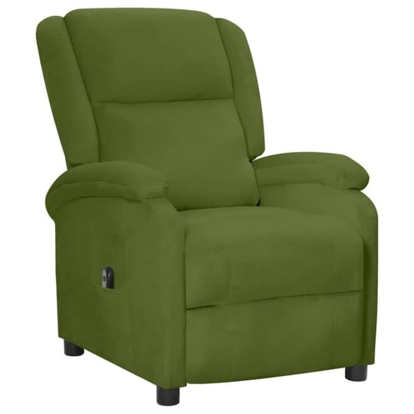 vidaXL Elektrisk reclinerfåtölj ljusgrön sammet