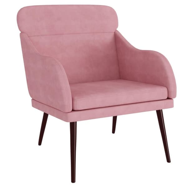vidaXL lænestol 63x76x80 cm velour lyserød