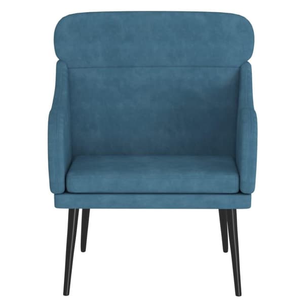 vidaXL lænestol 63x76x80 cm velour blå