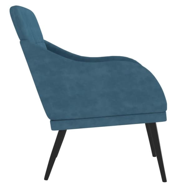 vidaXL lænestol 63x76x80 cm velour blå