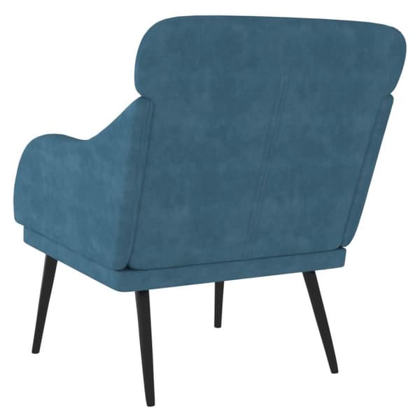 vidaXL lænestol 63x76x80 cm velour blå