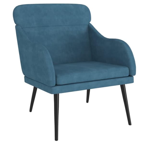 vidaXL lænestol 63x76x80 cm velour blå
