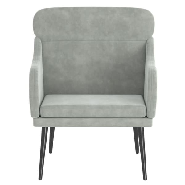 vidaXL Fåtölj Ljusgrå 63x76x80 cm sammet