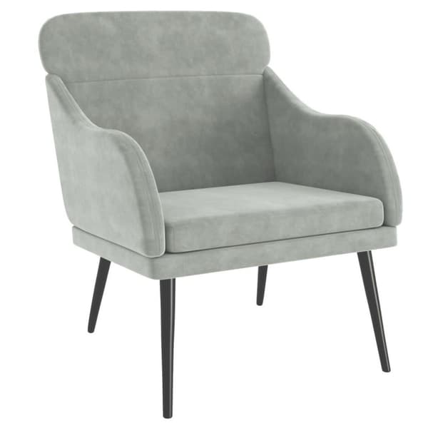vidaXL Fåtölj Ljusgrå 63x76x80 cm sammet