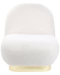 Miniatyrbilde 5 av 9: Lenestol Hvit Boucle Polstring Gull Glamour Moderne Art Deco