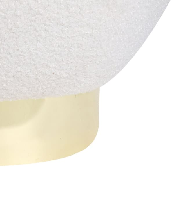 Lenestol Hvit Boucle Polstring Gull Glamour Moderne Art Deco